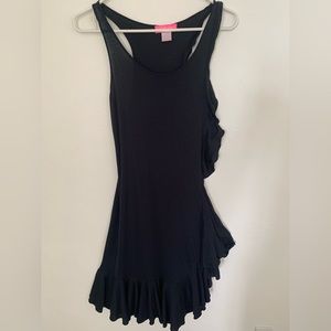 BELLA JAMES Black jersey tank dress with ruffles.Black . Size ;S.Pre-owned